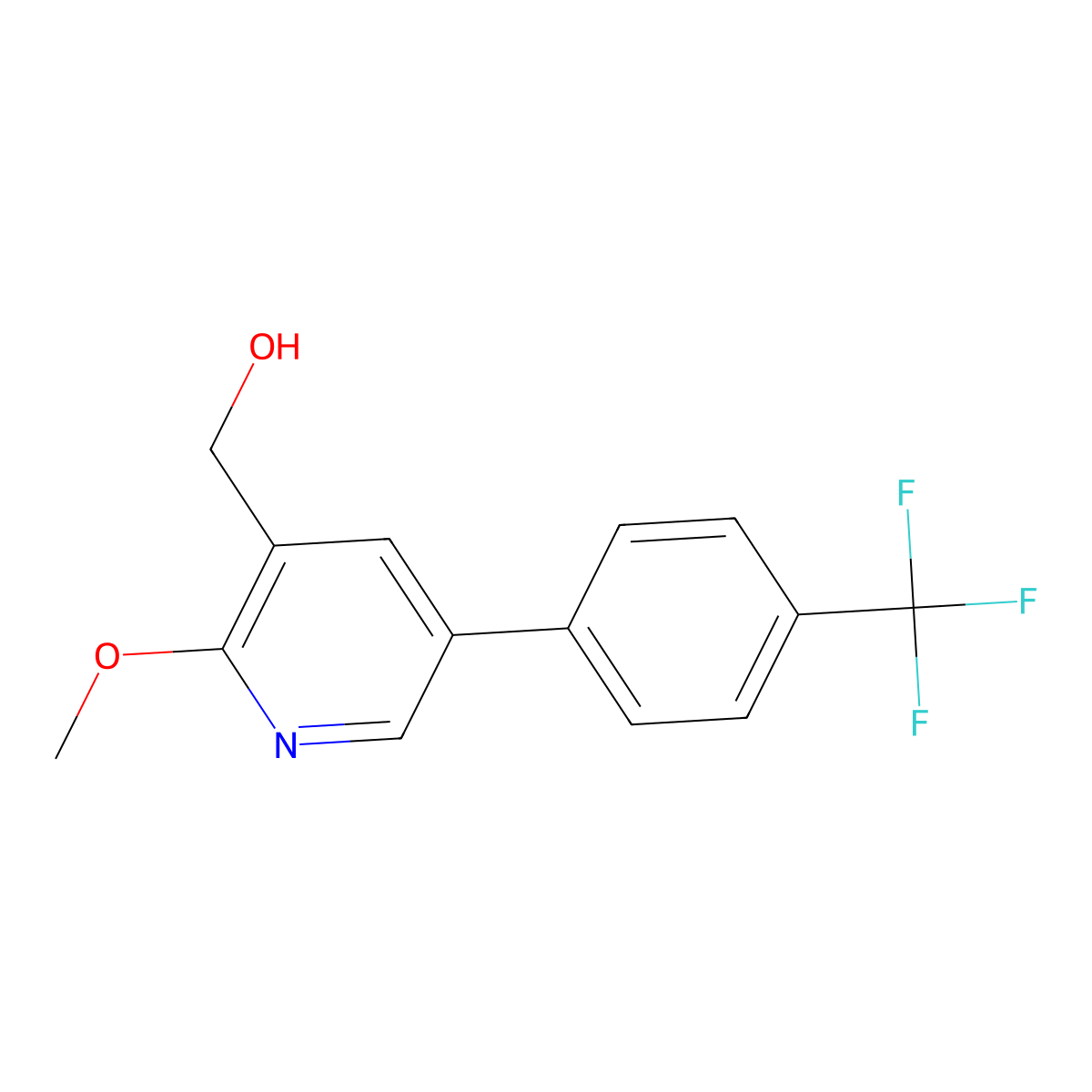 2-Methoxy-5-(4-(trifluoromethyl)phenyl)pyridine-3-methanol molecular structure, CAS 1202163-65-2