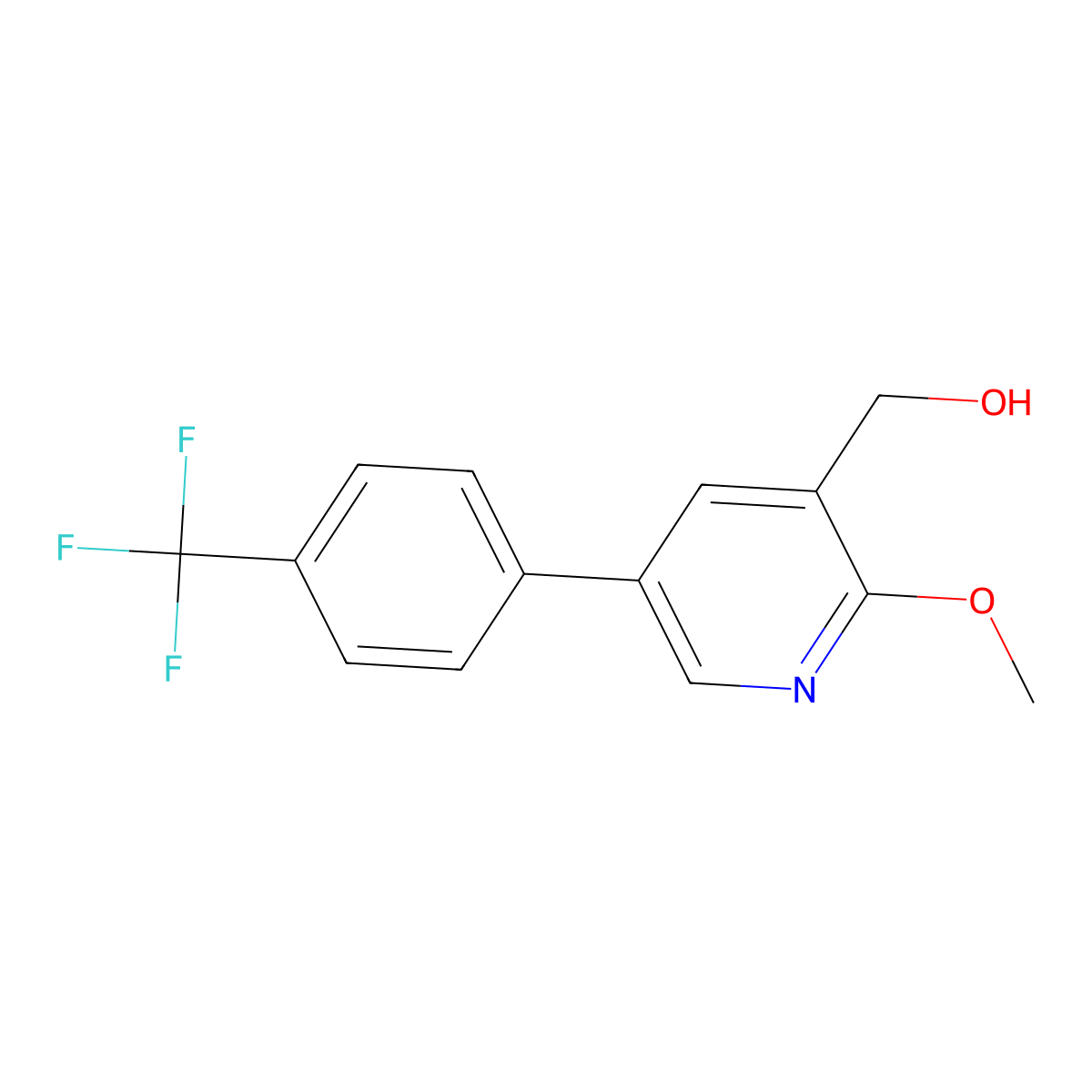 2-Methoxy-5-(4-(trifluoromethyl)phenyl)pyridine-3-methanol molecular structure, CAS 1202163-65-2