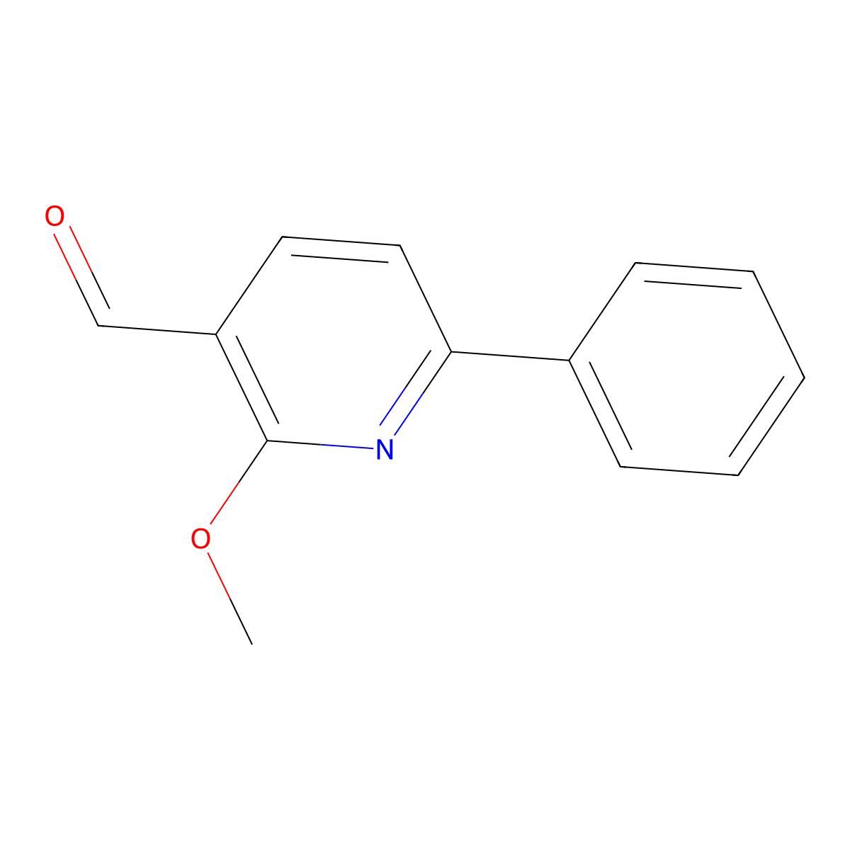 2-Methoxy-6-phenyl-3-pyridinecarboxaldehyde molecular structure, CAS 1202163-75-4