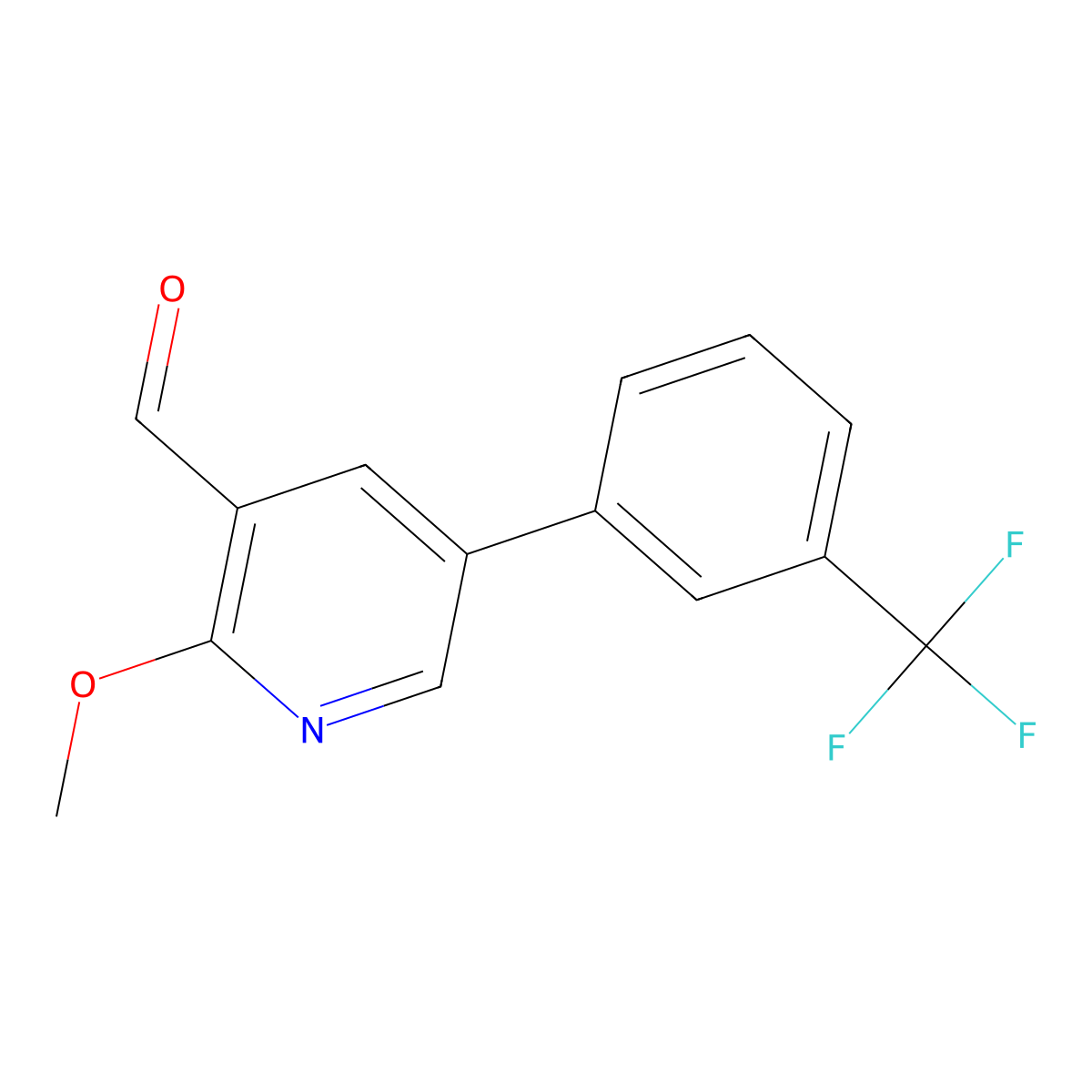 2-Methoxy-5-(3-(trifluoromethyl)phenyl)nicotinaldehyde molecular structure, CAS 1202163-84-5