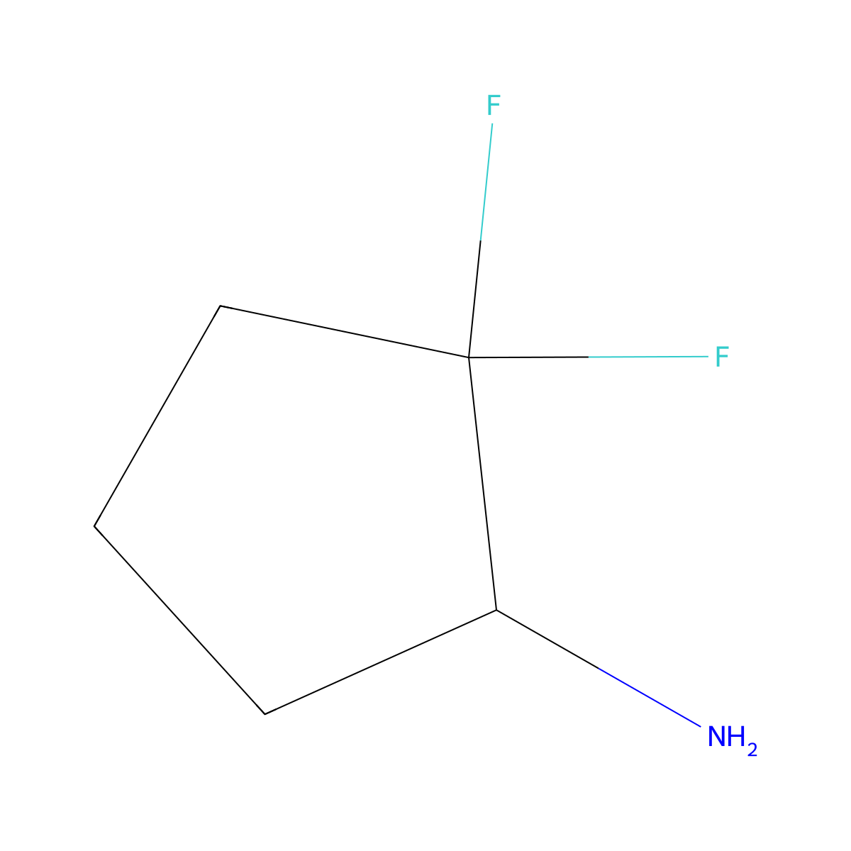 (1R)-2,2-Difluorocyclopentan-1-amine molecular structure, CAS 1202174-23-9