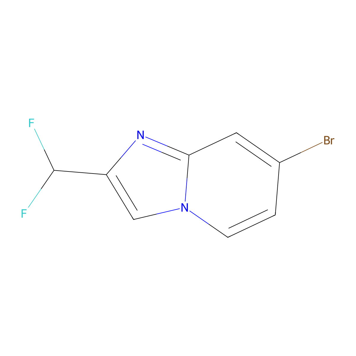 7-Bromo-2-(difluoromethyl)imidazo[1,2-a]pyridine molecular structure, CAS 1202179-45-0