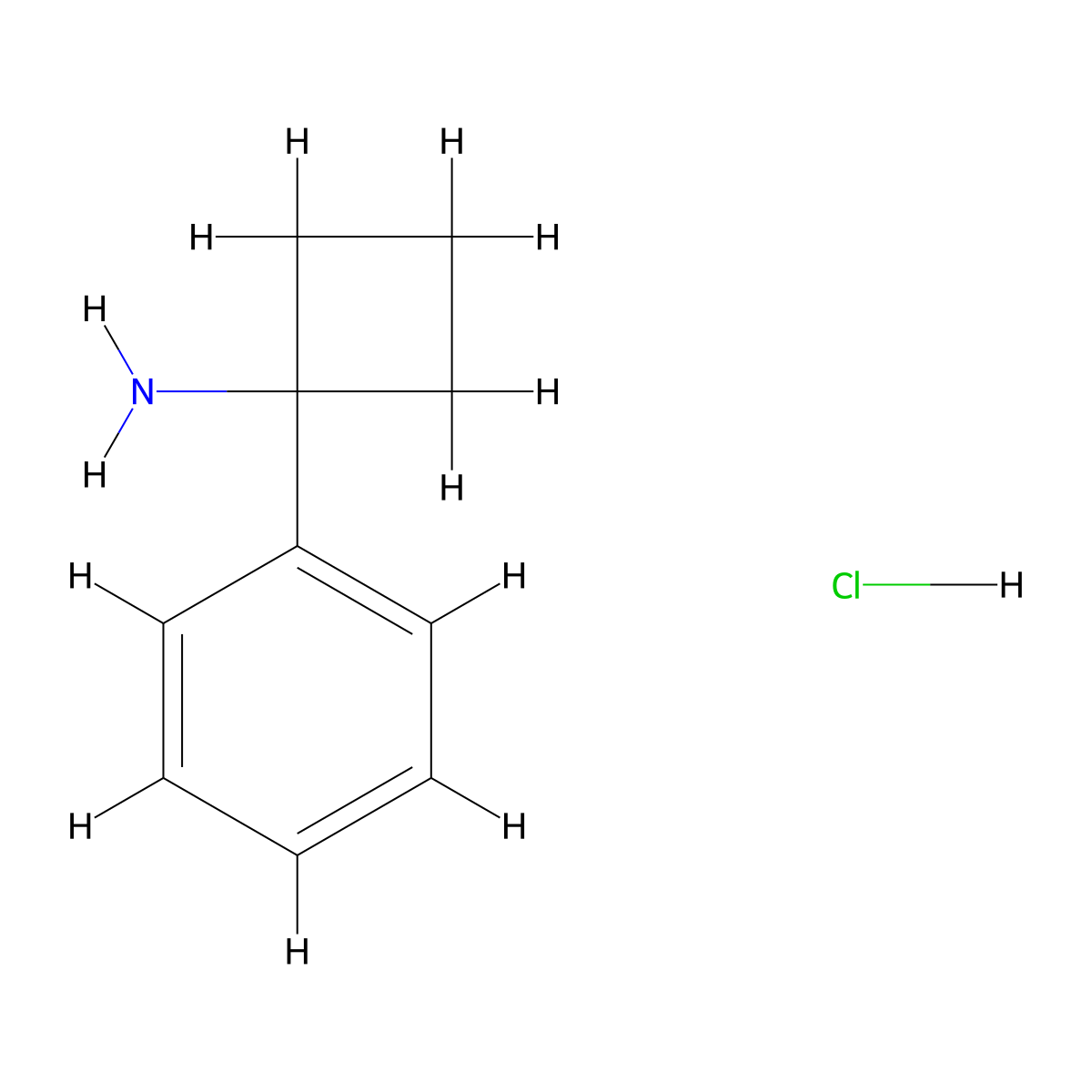 1-Phenylcyclobutan-1-amine hydrochloride molecular structure, CAS 120218-45-3