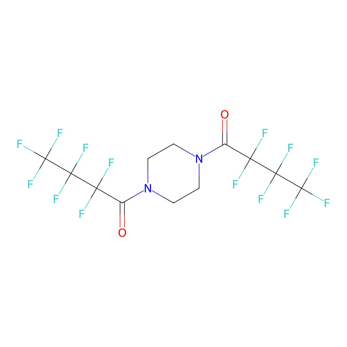 1,1'-(Piperazine-1,4-diyl)bis(heptafluorobutan-1-one) molecular structure, CAS 120219-50-3