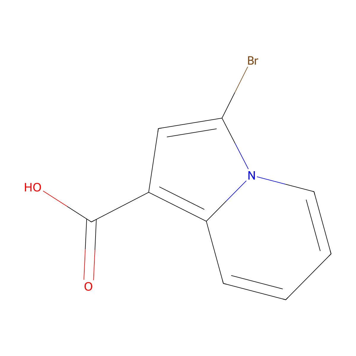 3-Bromoindolizine-1-carboxylic acid molecular structure, CAS 120221-66-1