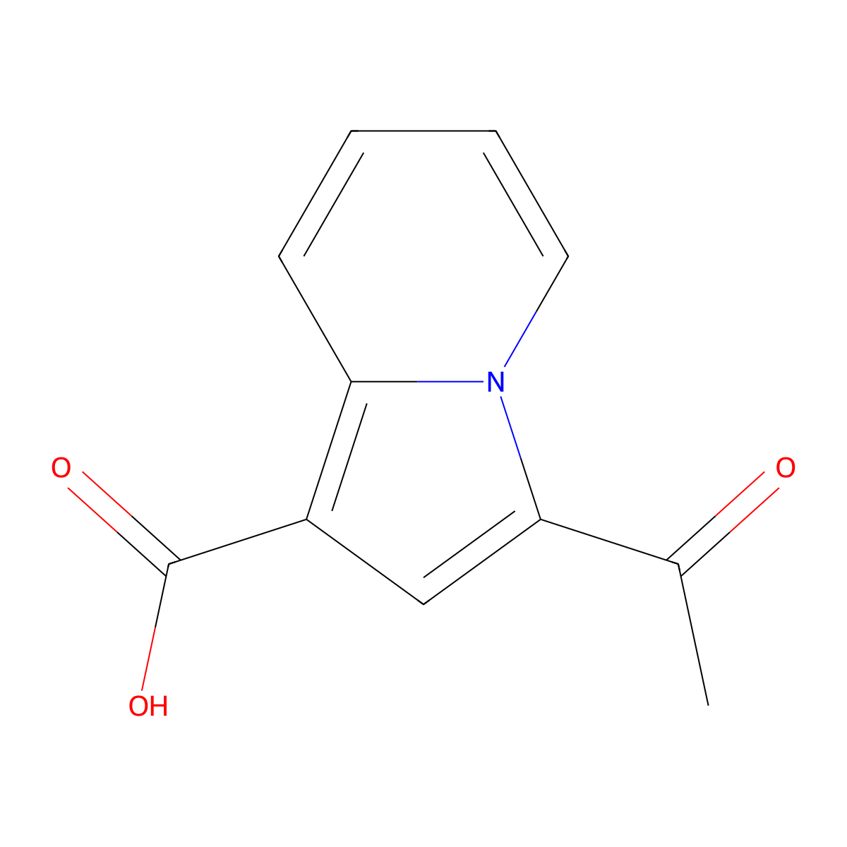 3-Acetylindolizine-1-carboxylic acid molecular structure, CAS 120221-69-4