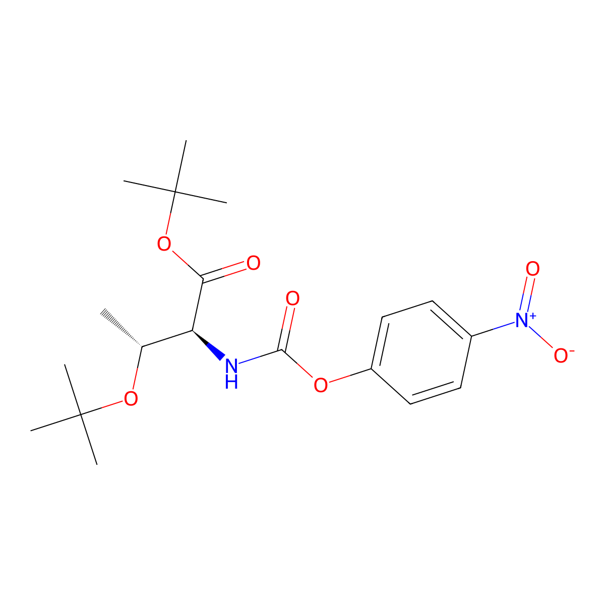 (2S,3R)-tert-butyl3-(tert-butoxy)-2-(((4-nitrophenoxy)carbonyl)amino)butanoate molecular structure, CAS 1202237-10-2