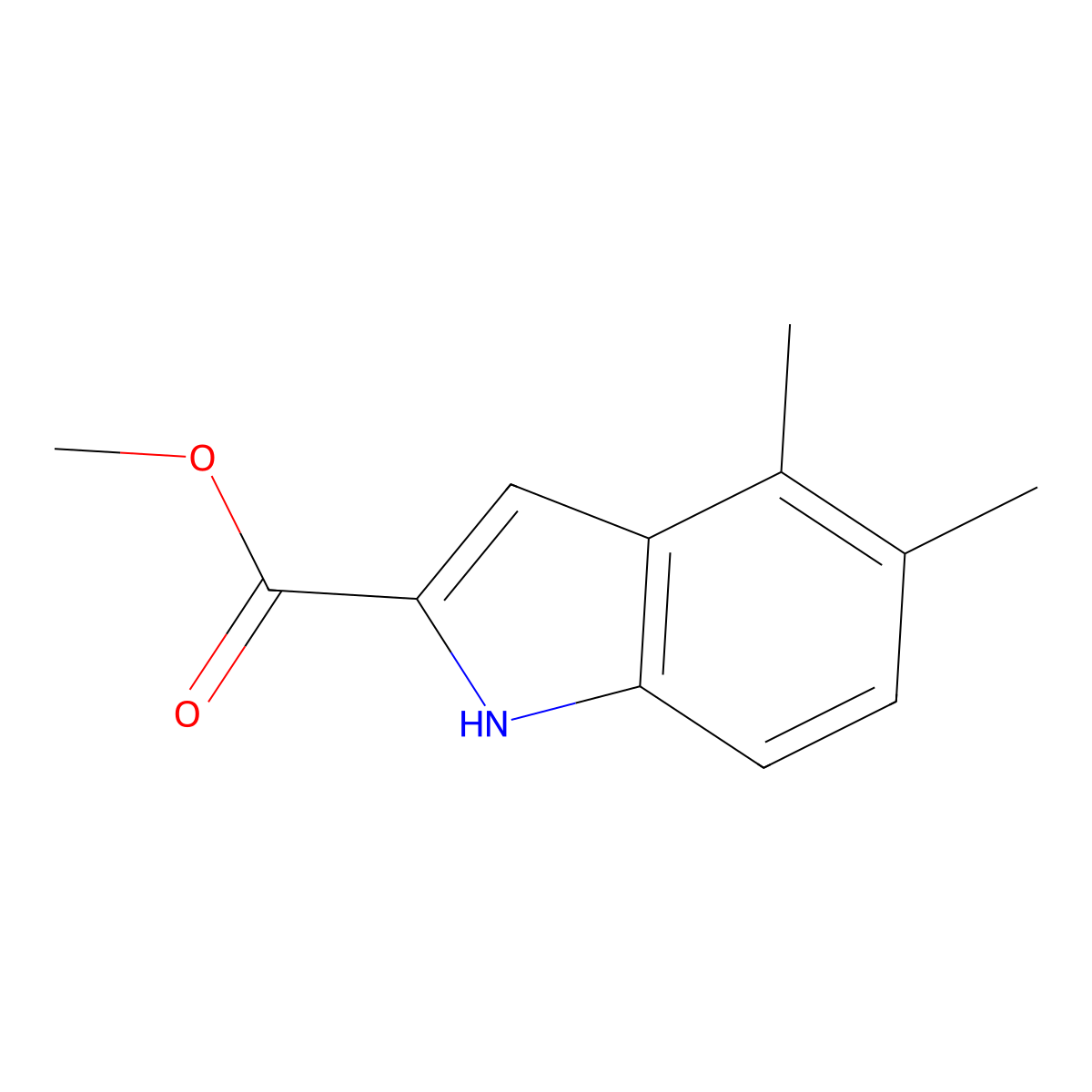 methyl 4,5-dimethyl-1H-indole-2-carboxylate molecular structure, CAS 1202240-82-1