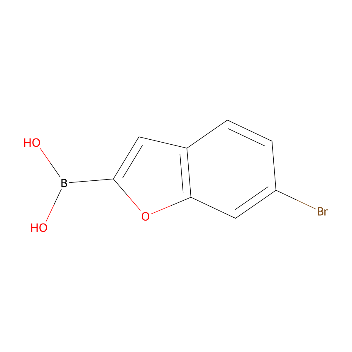 (6-Bromobenzofuran-2-yl)boronic acid molecular structure, CAS 1202245-53-1