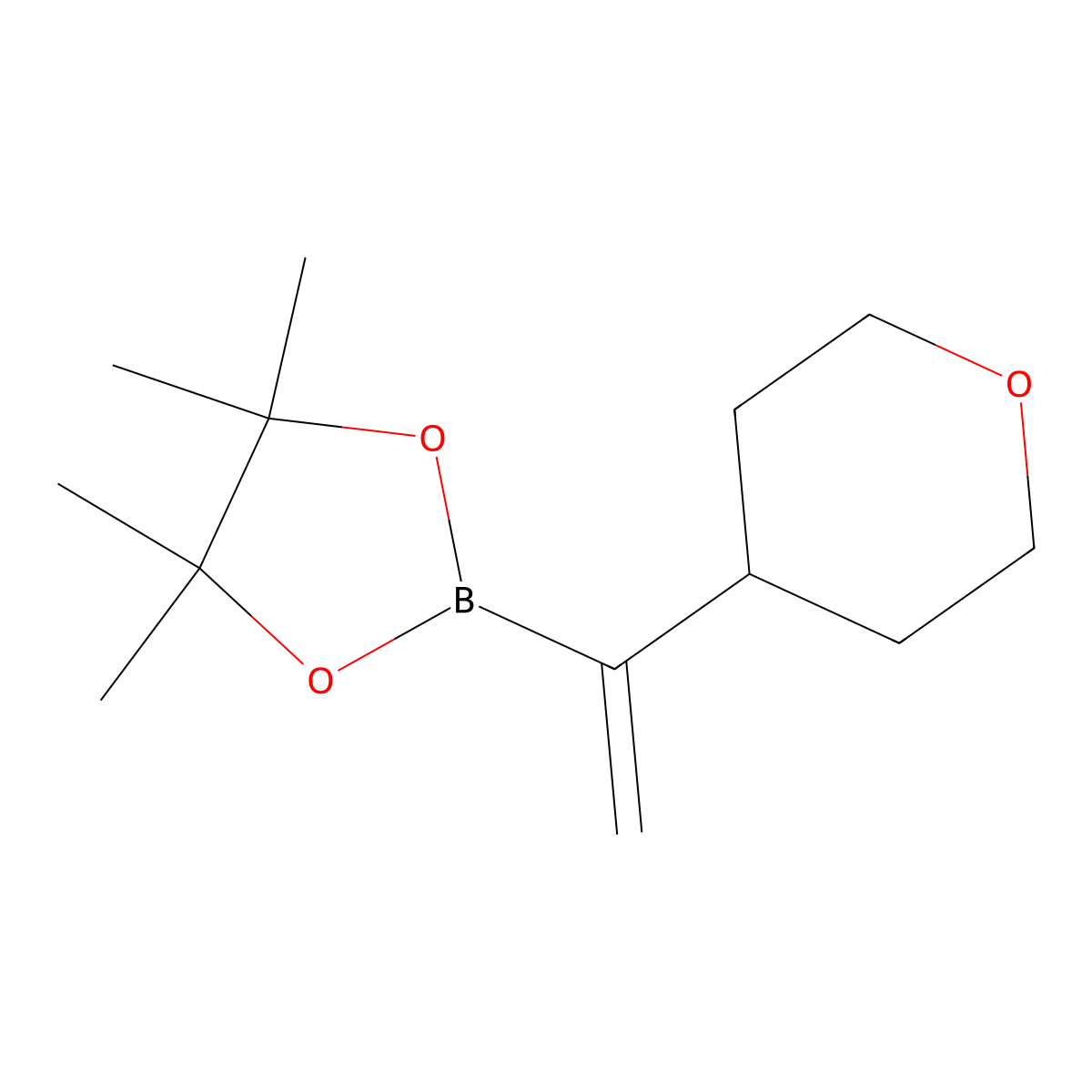 4,4,5,5-Tetramethyl-2-(1-(oxan-4-yl)ethenyl)-1,3,2-dioxaborolane molecular structure, CAS 1202245-67-7