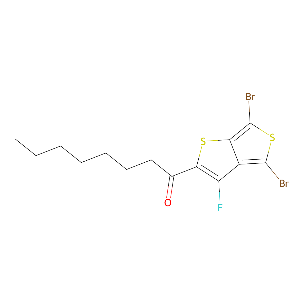 1-(4,6-Dibromo-3-fluorothieno[3,4-b]thiophen-2-yl)octan-1-one molecular structure, CAS 1202249-72-6