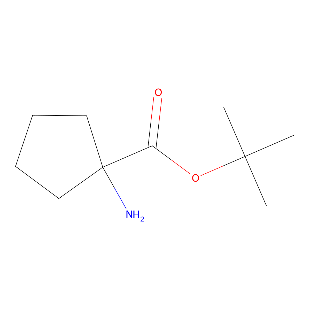 Tert-butyl 1-aminocyclopentane-1-carboxylate molecular structure, CAS 120225-90-3