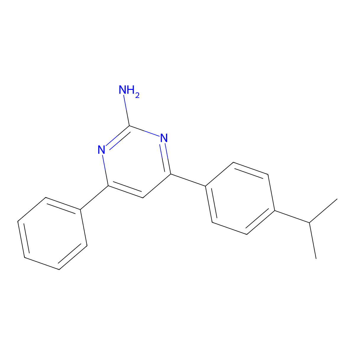 4-Phenyl-6-[4-(propan-2-yl)phenyl]pyrimidin-2-amine molecular structure, CAS 1202251-19-1