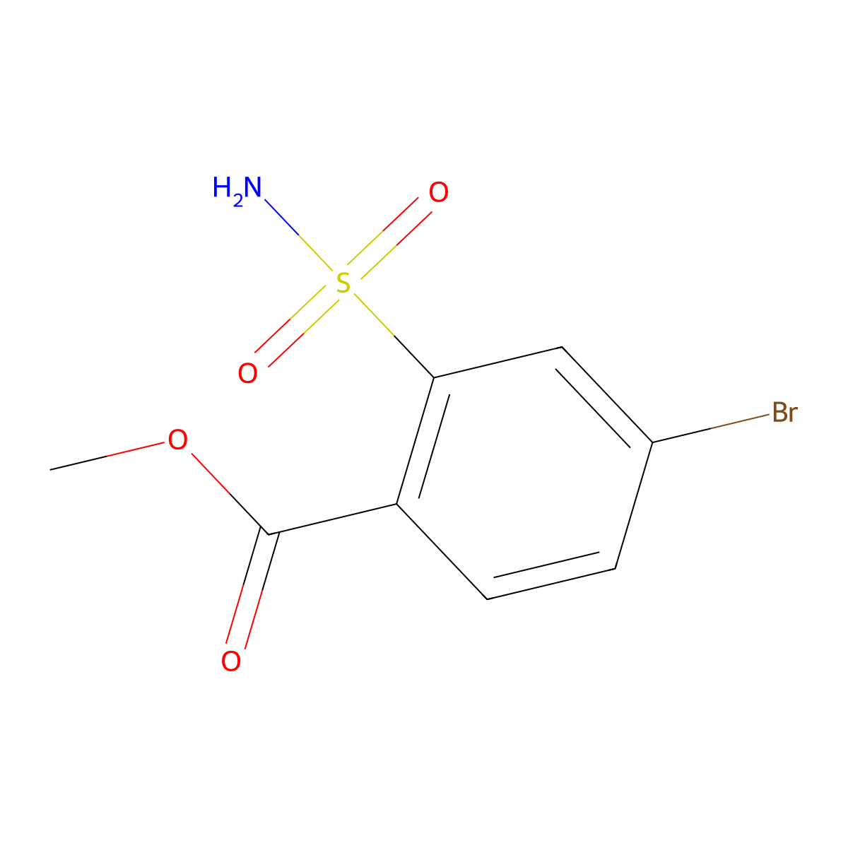 Methyl 4-bromo-2-sulfamoylbenzoate molecular structure, CAS 1202366-59-3