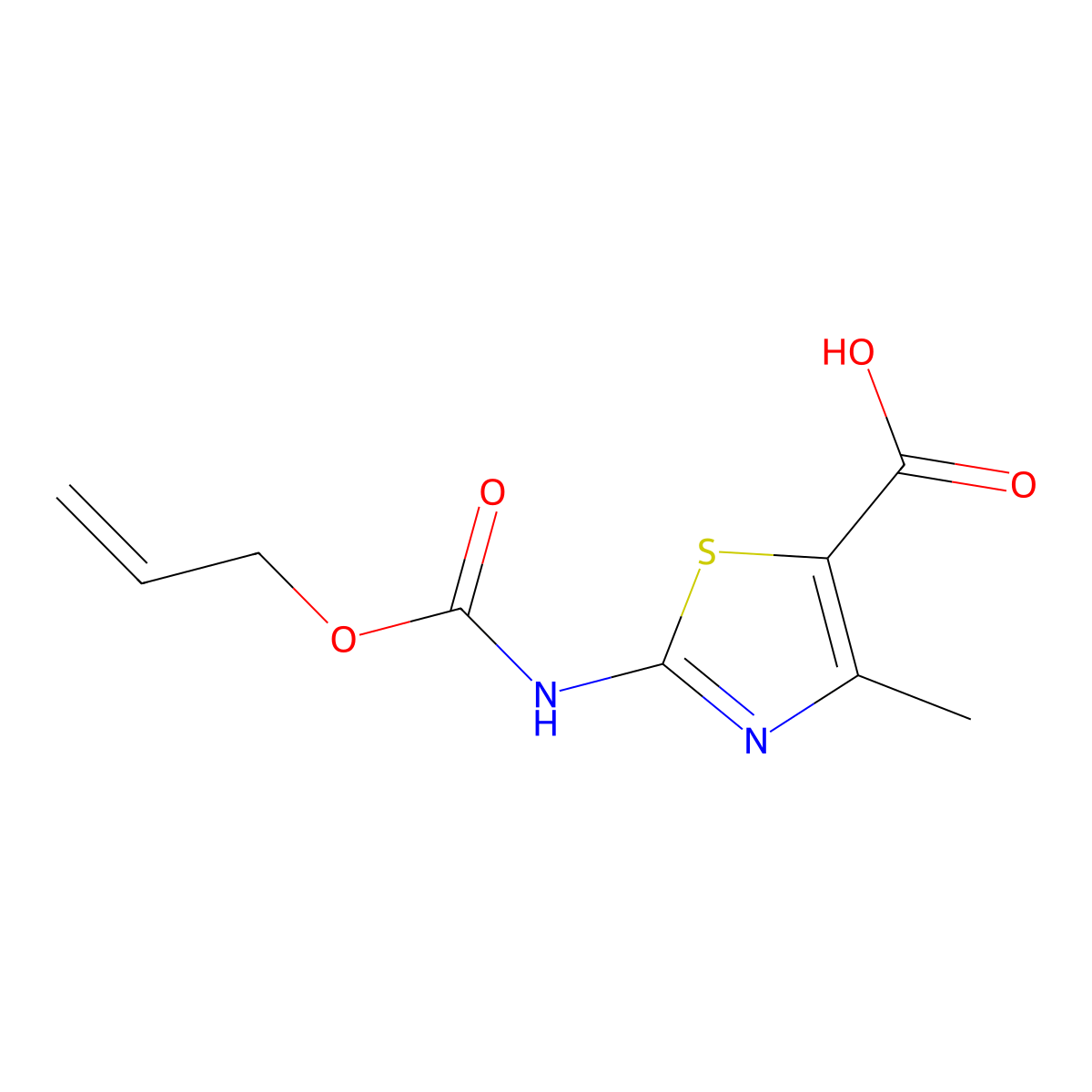 4-Methyl-2-{[(prop-2-en-1-yloxy)carbonyl]amino}-1,3-thiazole-5-carboxylic acid molecular structure, CAS 120237-60-7