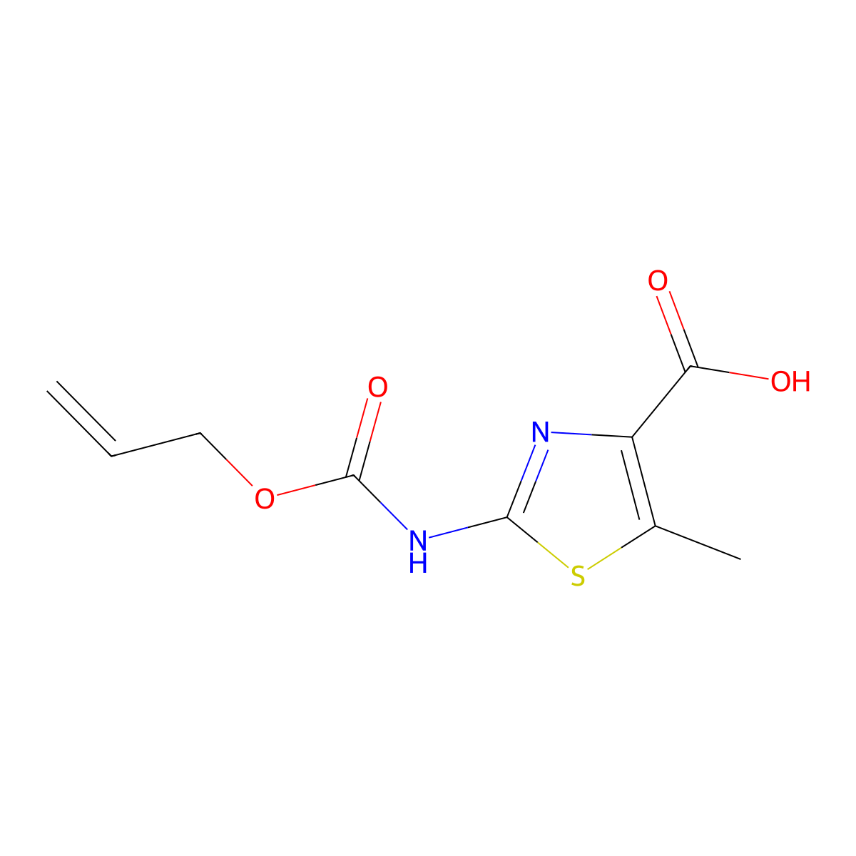 5-Methyl-2-{[(prop-2-en-1-yloxy)carbonyl]amino}-1,3-thiazole-4-carboxylic acid molecular structure, CAS 120237-94-7