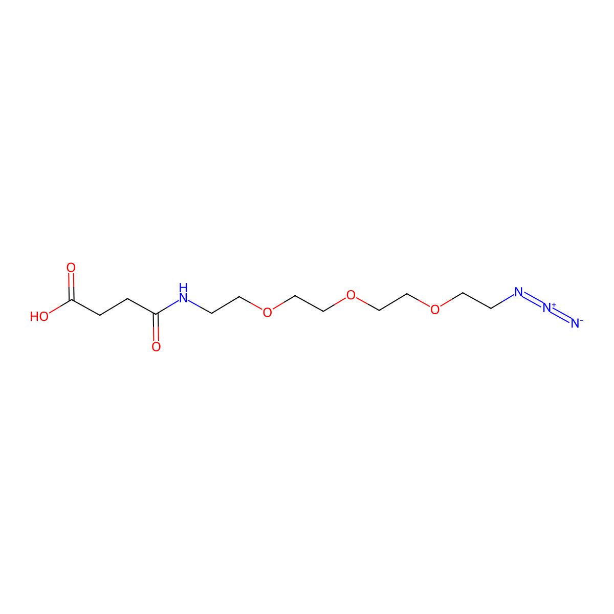 4-[2-[2-[2-(2-Azidoethoxy)ethoxy]ethoxy]ethylamino]-4-oxobutanoic acid molecular structure, CAS 1202400-17-6