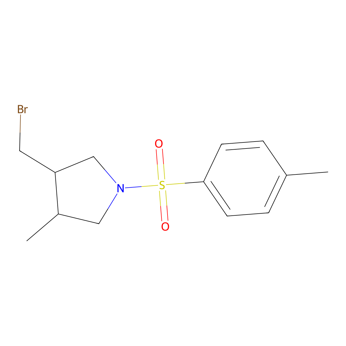3-(Bromomethyl)-4-methyl-1-tosylpyrrolidine molecular structure, CAS 1202400-63-2