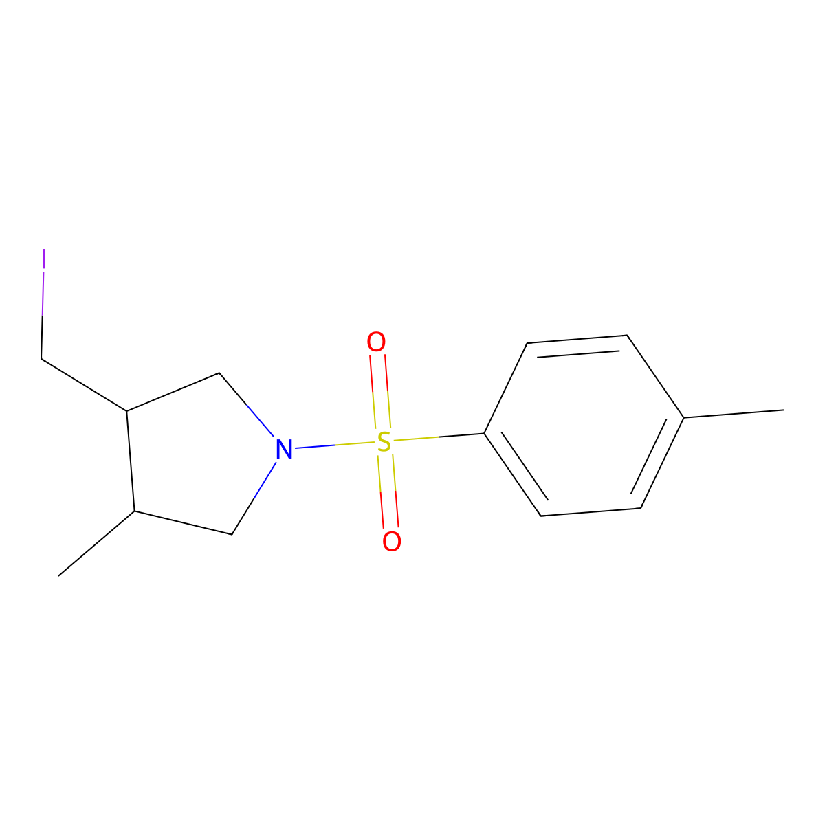 3-(Iodomethyl)-4-methyl-1-tosylpyrrolidine molecular structure, CAS 1202400-64-3