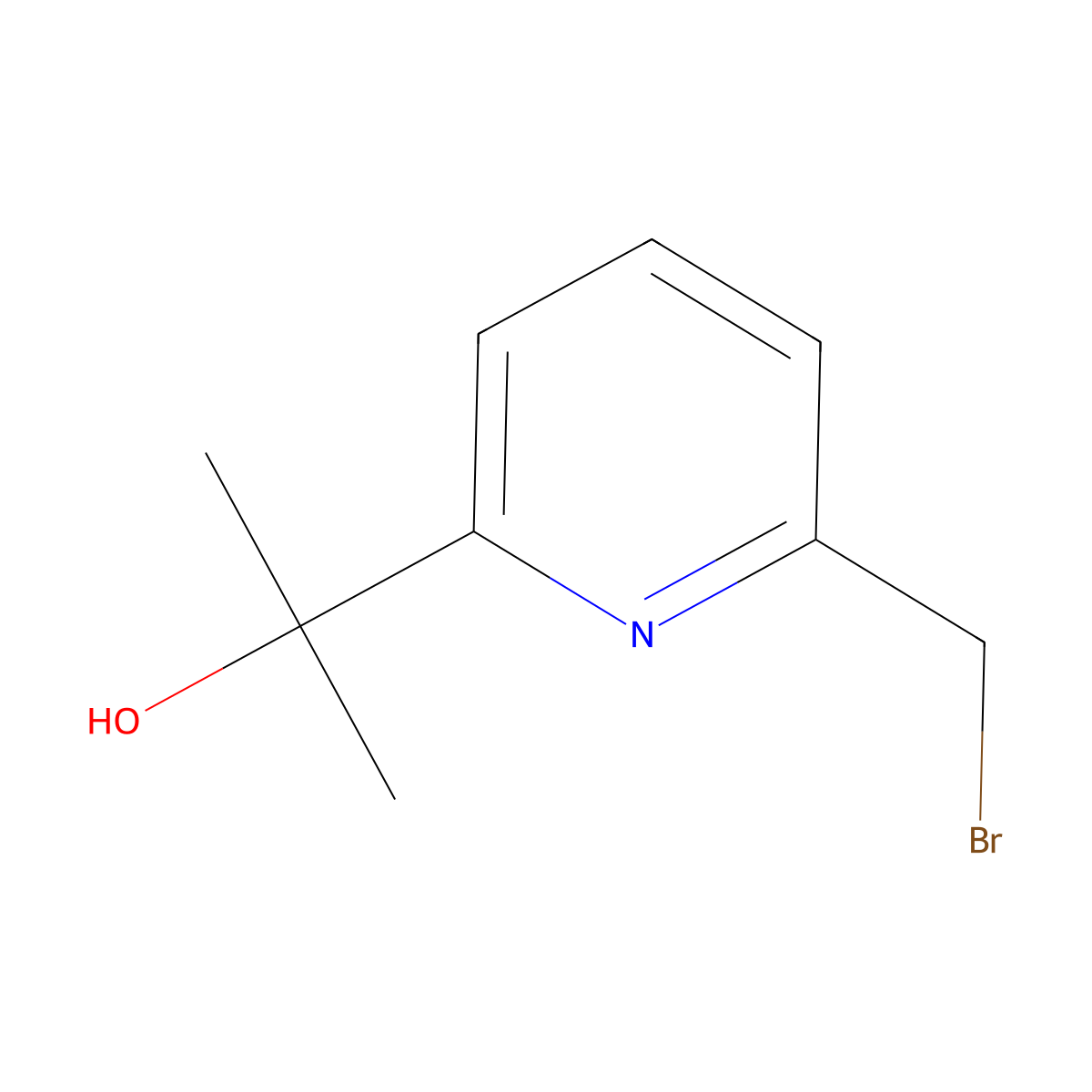 2-(6-(Bromomethyl)pyridin-2-yl)propan-2-ol molecular structure, CAS 1202402-53-6