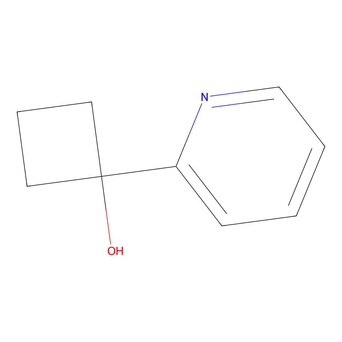 1-(Pyridin-2-yl)cyclobutan-1-ol molecular structure, CAS 1202402-92-3