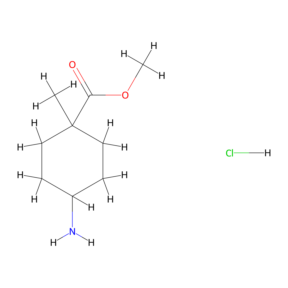 Methyl cis-4-amino-1-methyl-cyclohexanecarboxylate;hydrochloride molecular structure, CAS 1202411-38-8