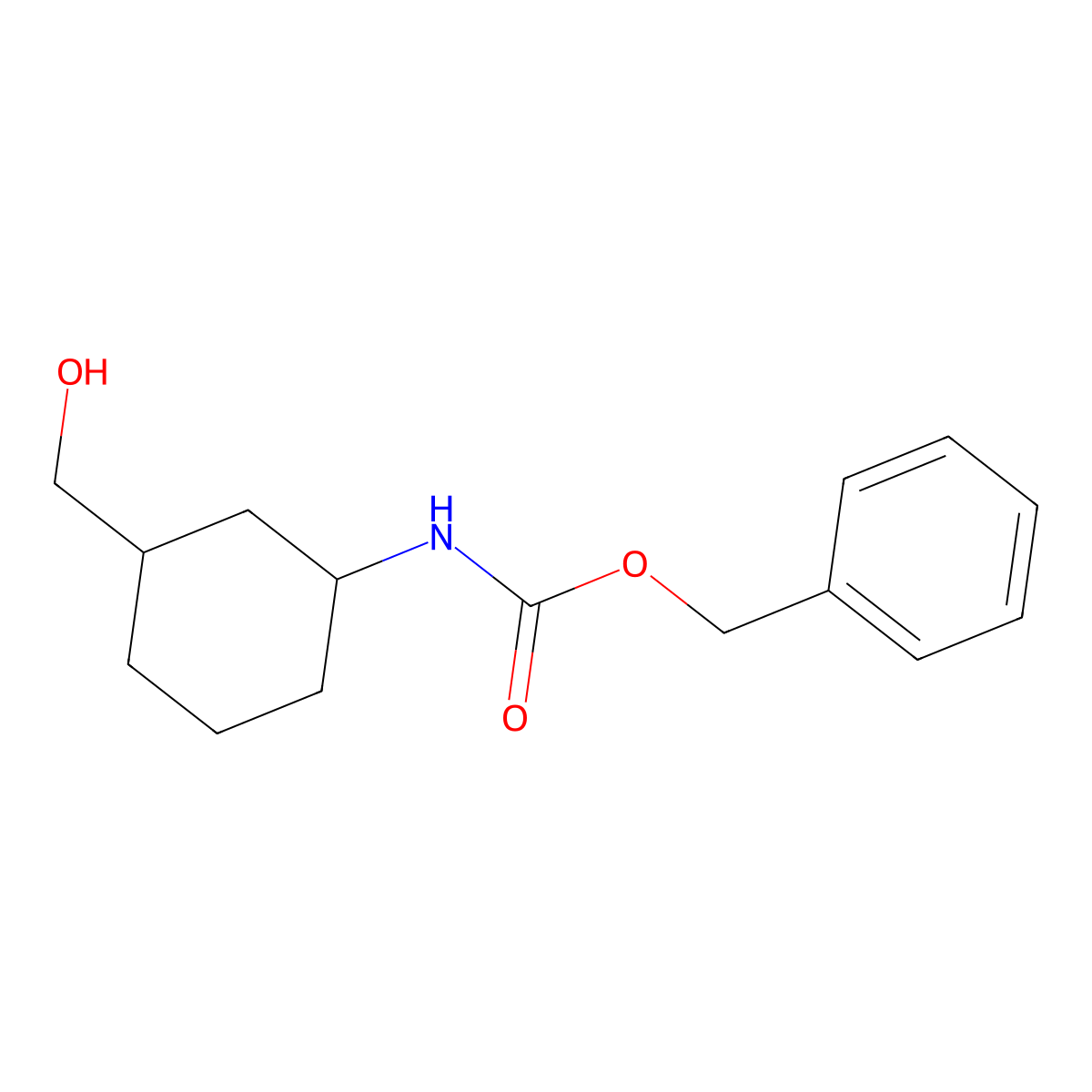 Benzyl N-[(1R,3R)-3-(hydroxymethyl)cyclohexyl]carbamate molecular structure, CAS 1202411-95-7