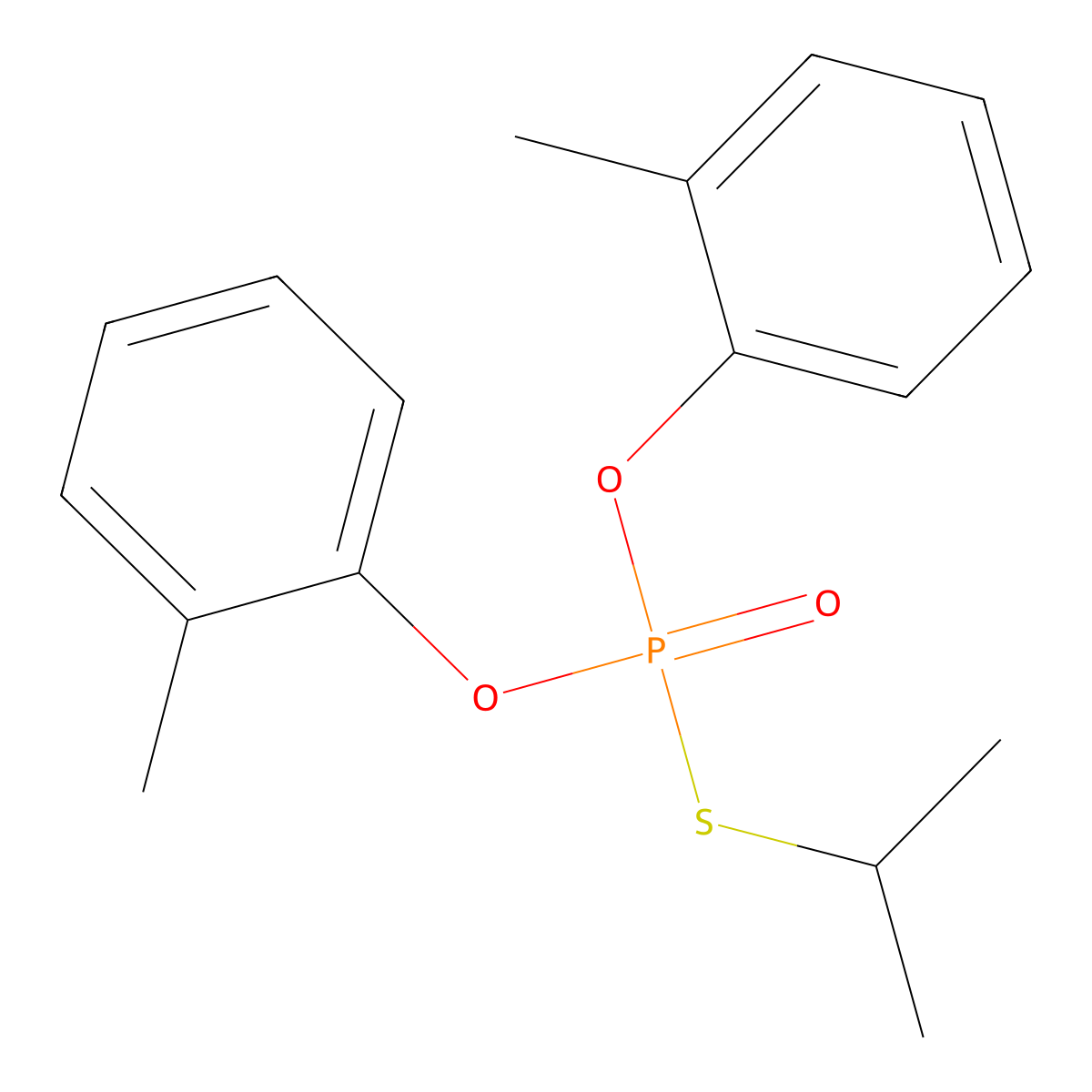 Phosphorothioic acid, O,O-bis(2-methylphenyl) S-(1-methylethyl) ester molecular structure, CAS 120244-58-8