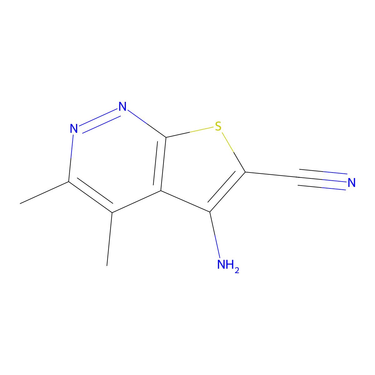 5-Amino-3,4-Dimethylthieno[2,3-c]Pyridazine-6-Carbonitrile molecular structure, CAS 1202459-07-1