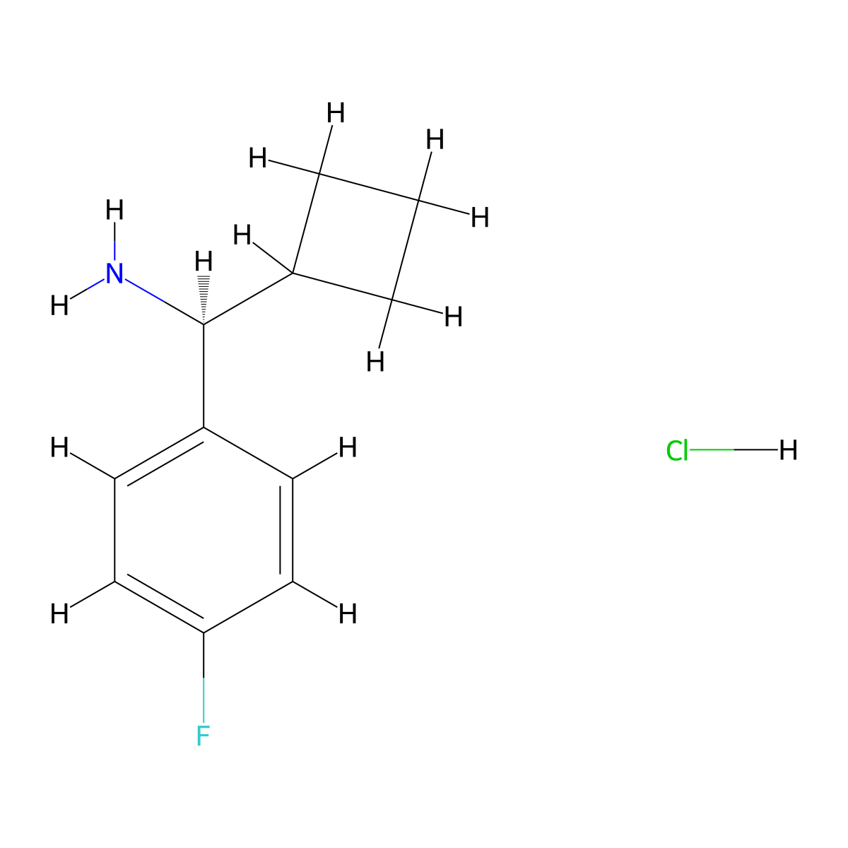 (S)-cyclobutyl(4-fluorophenyl)methanamine hydrochloride molecular structure, CAS 1202478-44-1