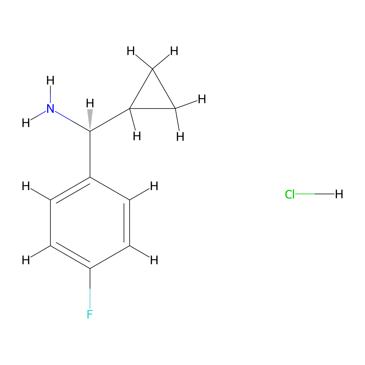 (S)-cyclopropyl(4-fluorophenyl)methanamine hydrochloride molecular structure, CAS 1202478-48-5