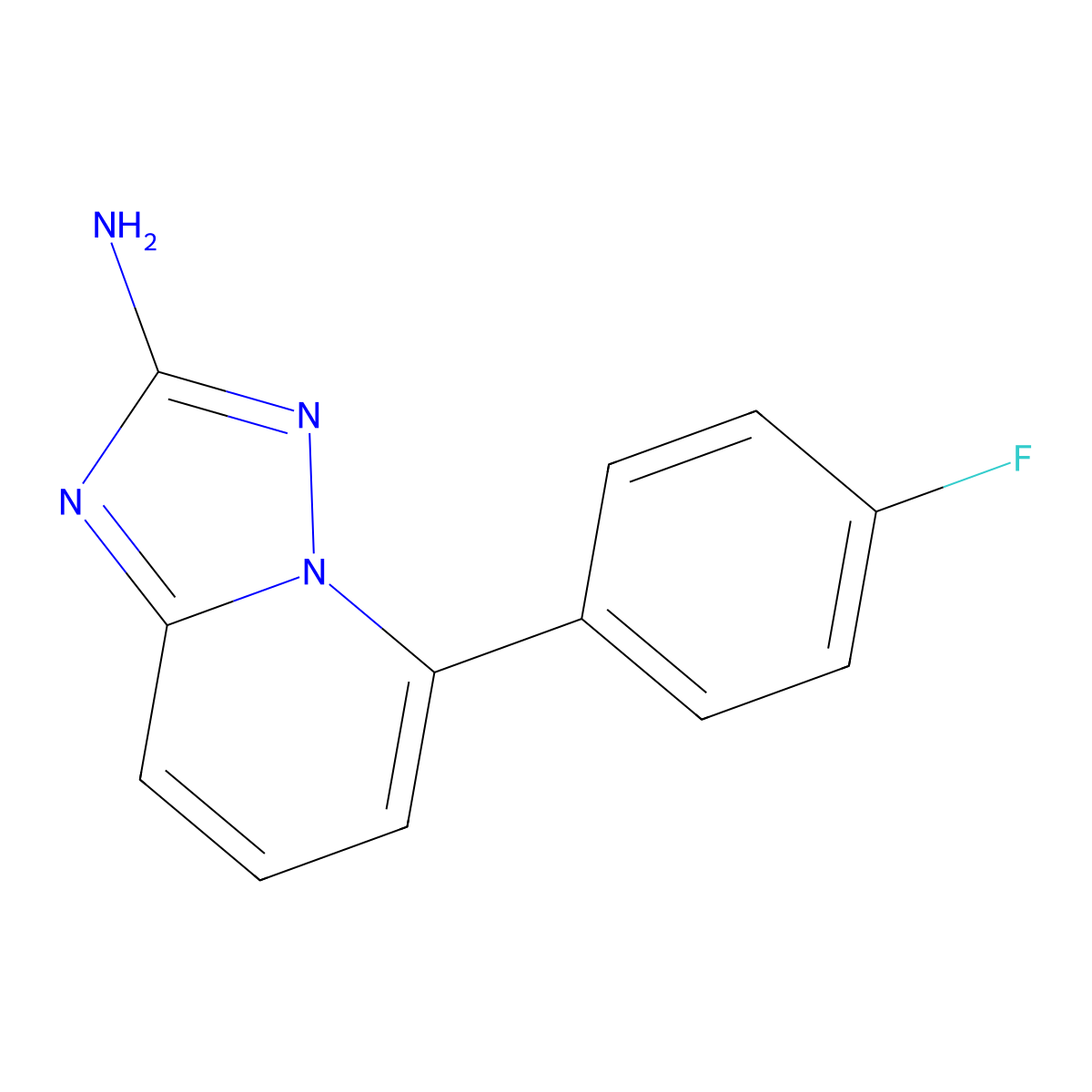 5-(4-Fluoro-phenyl)-[1,2,4]triazolo[1,5-a]pyridin-2-ylamine molecular structure, CAS 1202484-65-8