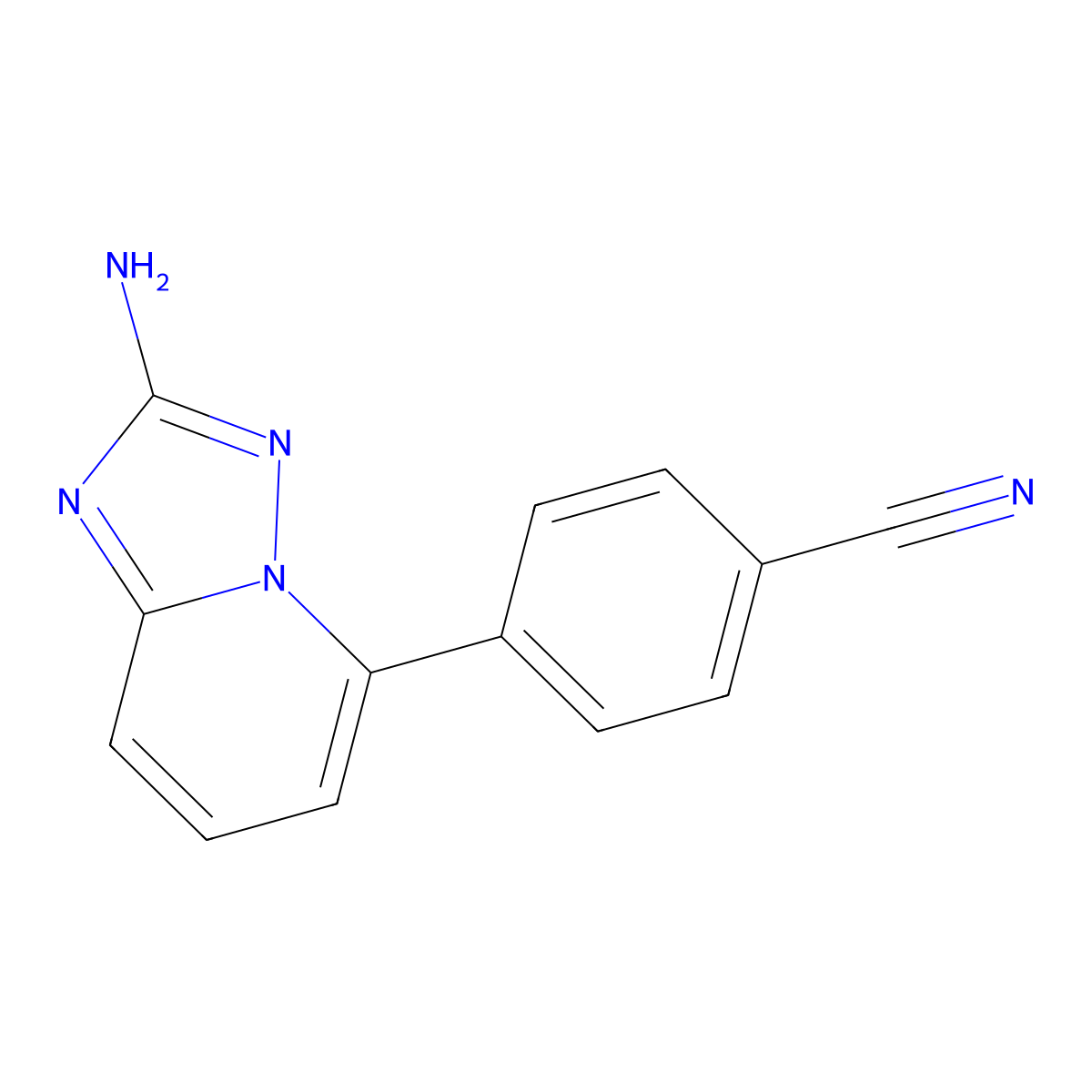 4-(2-Amino-[1,2,4]triazolo[1,5-a]pyridin-5-yl)benzonitrile molecular structure, CAS 1202486-01-8