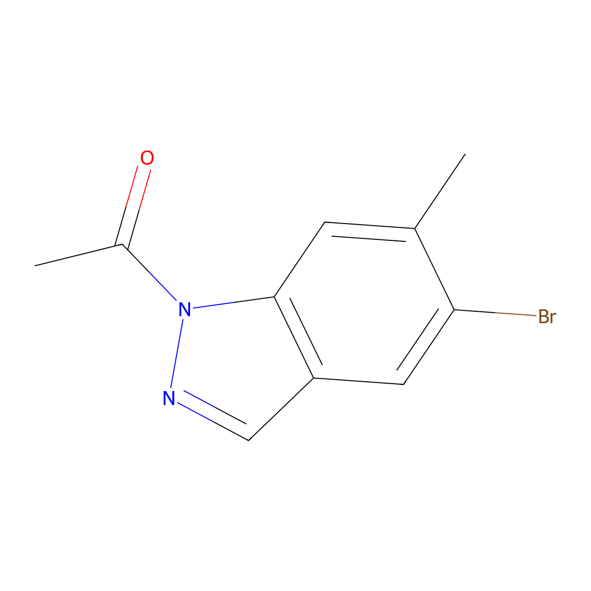 1-(5-bromo-6-methyl-1H-indazol-1-yl)Ethanone molecular structure, CAS 1202527-94-3
