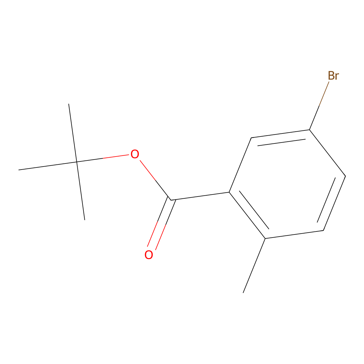 Tert-butyl 5-bromo-2-methylbenzoate molecular structure, CAS 1202551-75-4