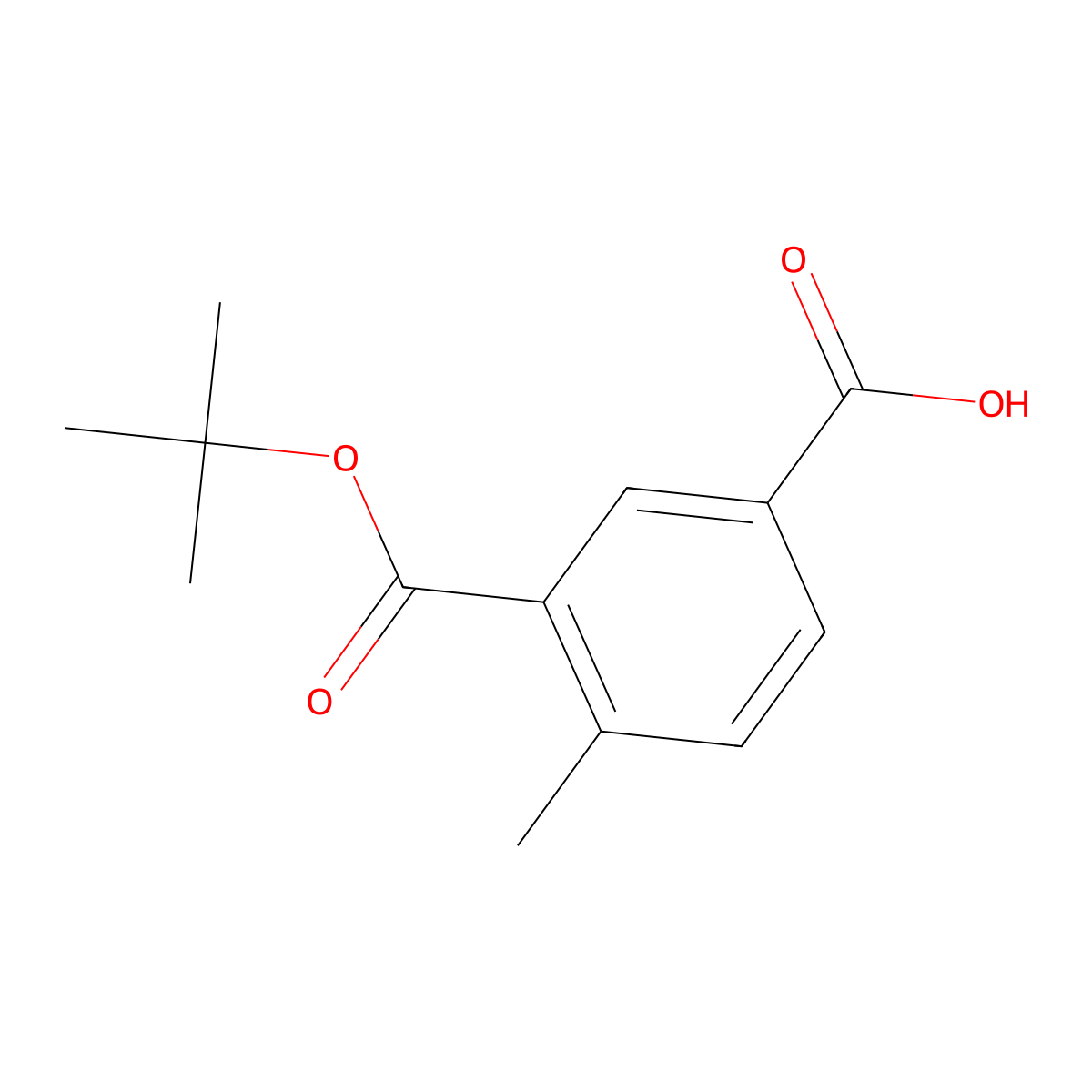 3-(tert-Butoxycarbonyl)-4-methylbenzoic acid molecular structure, CAS 1202551-77-6