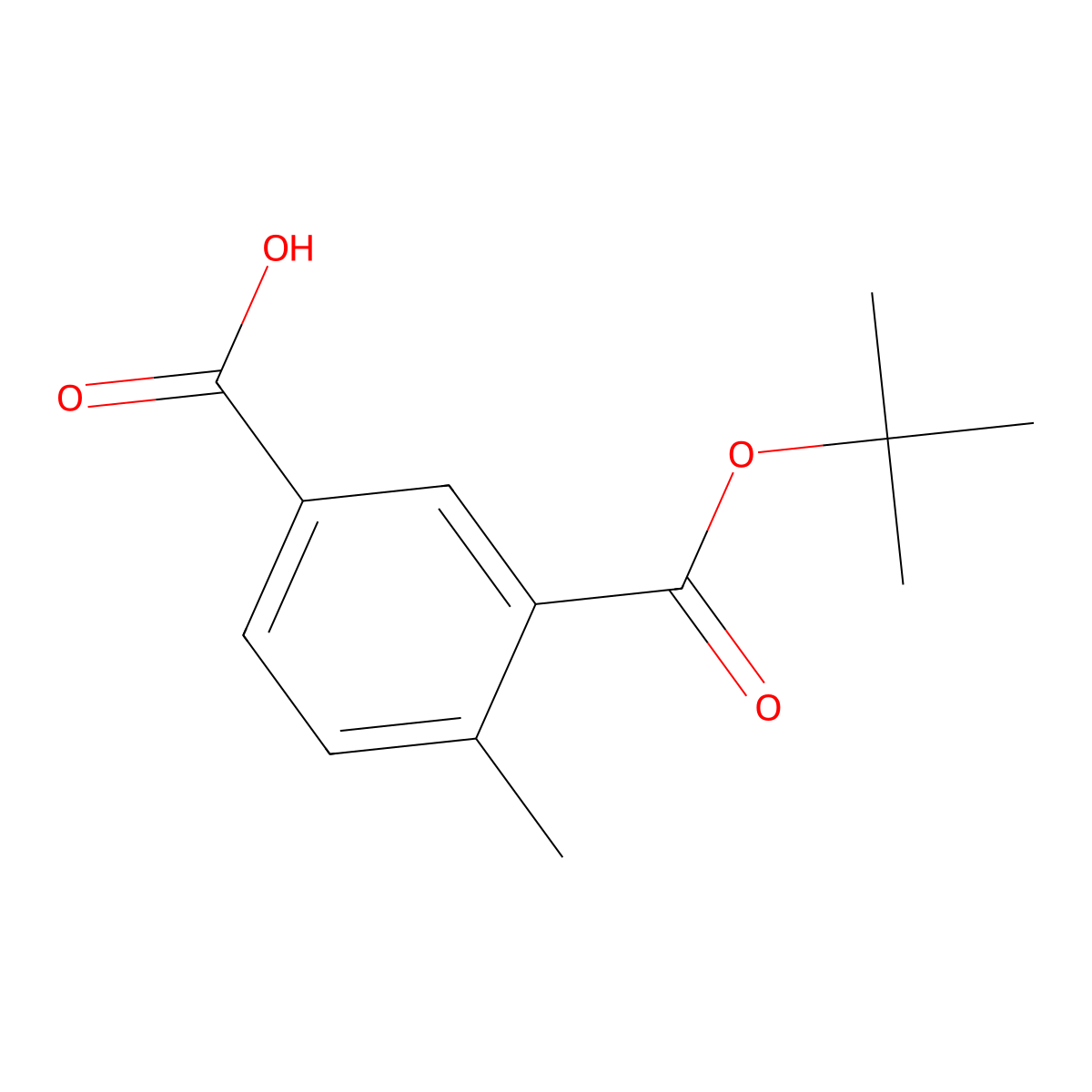 3-(tert-Butoxycarbonyl)-4-methylbenzoic acid molecular structure, CAS 1202551-77-6