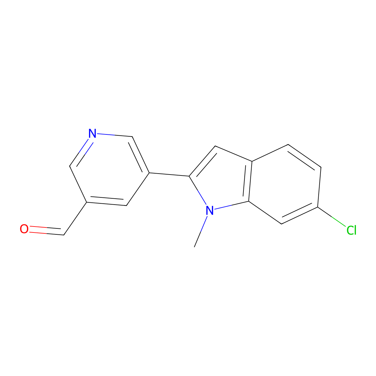5-(6-chloro-1-methyl-1H-indol-2-yl)nicotinaldehyde molecular structure, CAS 1202551-93-6