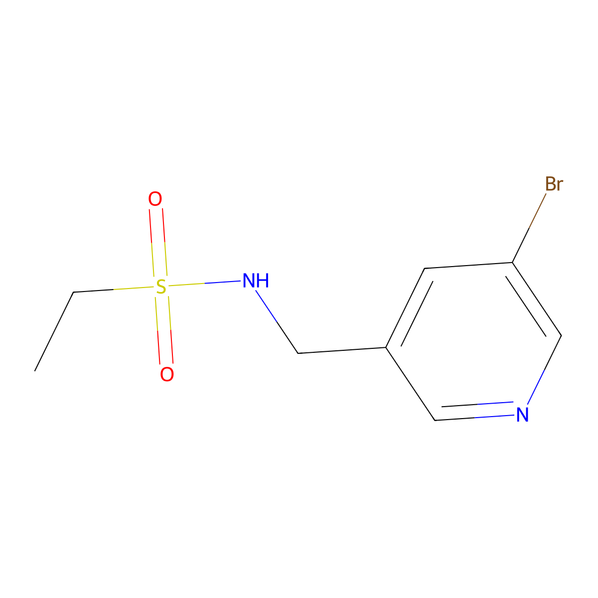 N-((5-bromopyridin-3-yl)methyl)ethanesulfonamide molecular structure, CAS 1202552-53-1