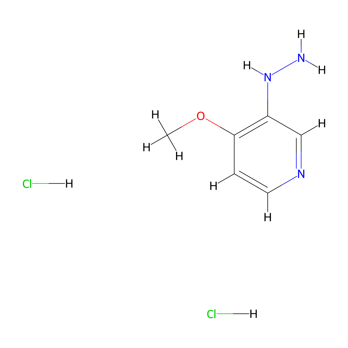 3-Hydrazinyl-4-methoxypyridine dihydrochloride molecular structure, CAS 120256-22-6