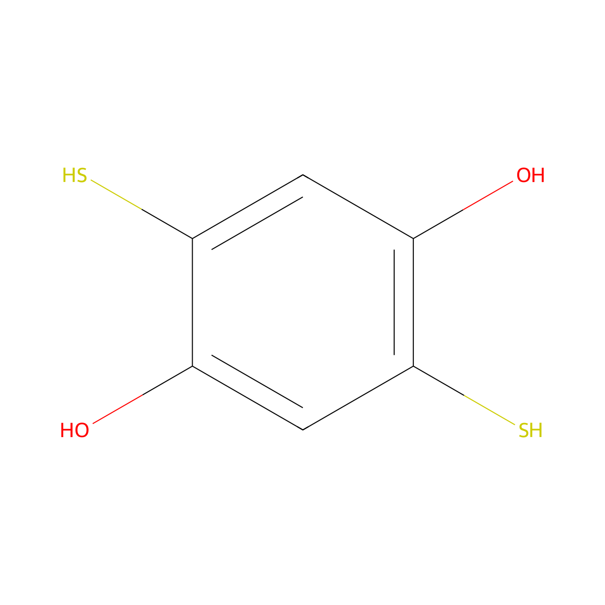 2,5-Dimercapto-1,4-dihydroxybenzene molecular structure, CAS 120256-65-7