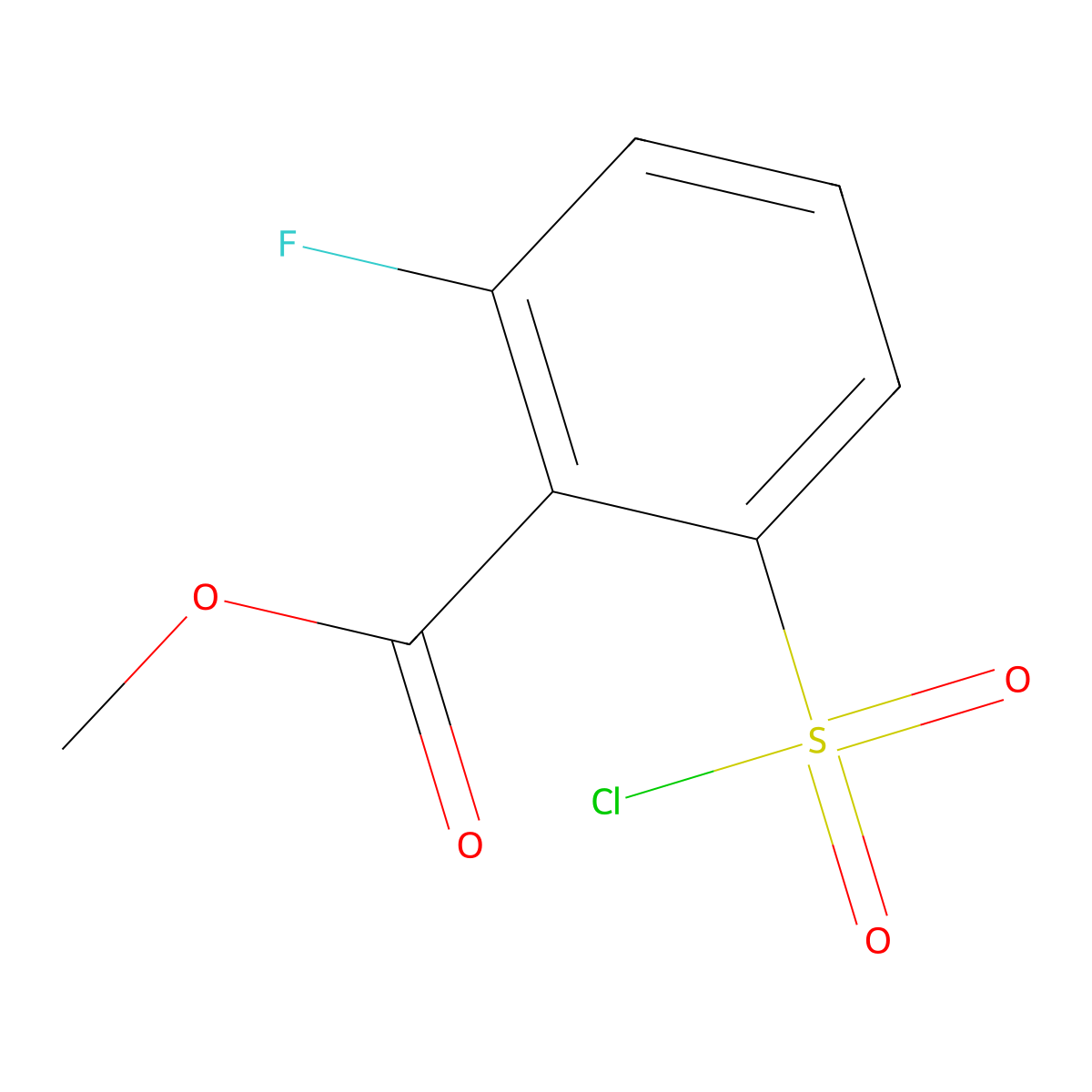 Methyl 2-(chlorosulfonyl)-6-fluorobenzoate molecular structure, CAS 120257-01-4