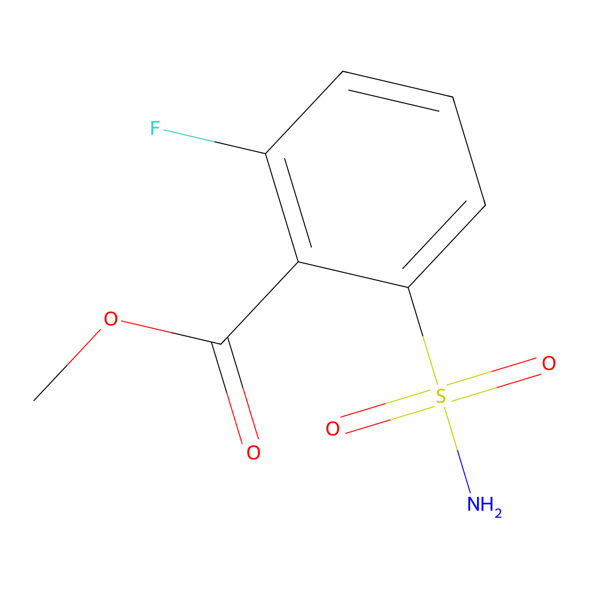 Methyl 2-fluoro-6-sulfamoylbenzoate molecular structure, CAS 120257-02-5