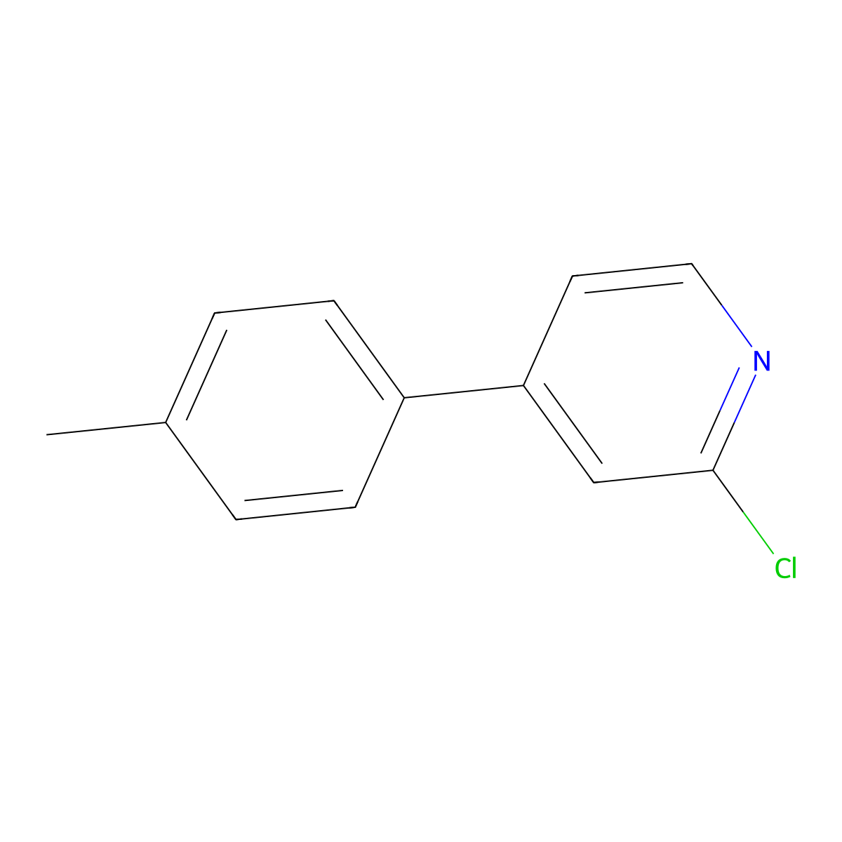2-Chloro-4-(4-methylphenyl)pyridine molecular structure, CAS 1202574-24-0