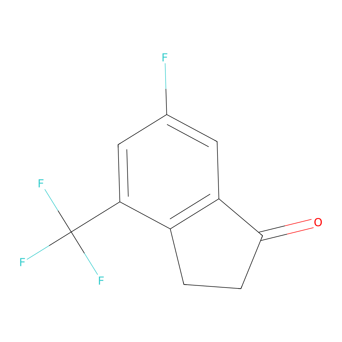 6-Fluoro-4-(trifluoromethyl)indan-1-one molecular structure, CAS 1202578-12-8