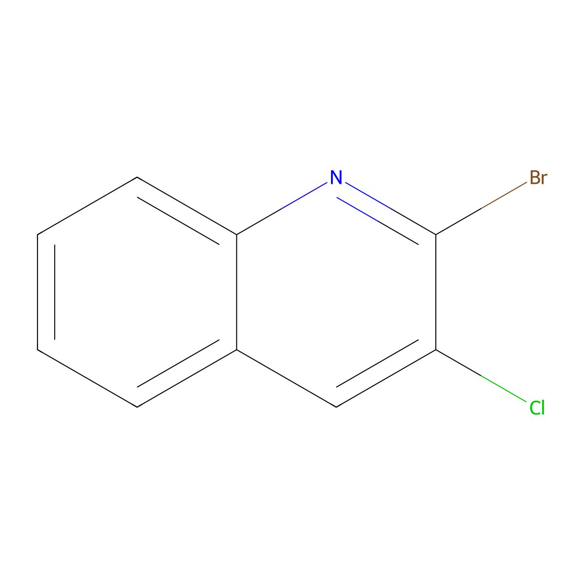 2-Bromo-3-chloroquinoline molecular structure, CAS 120258-63-1