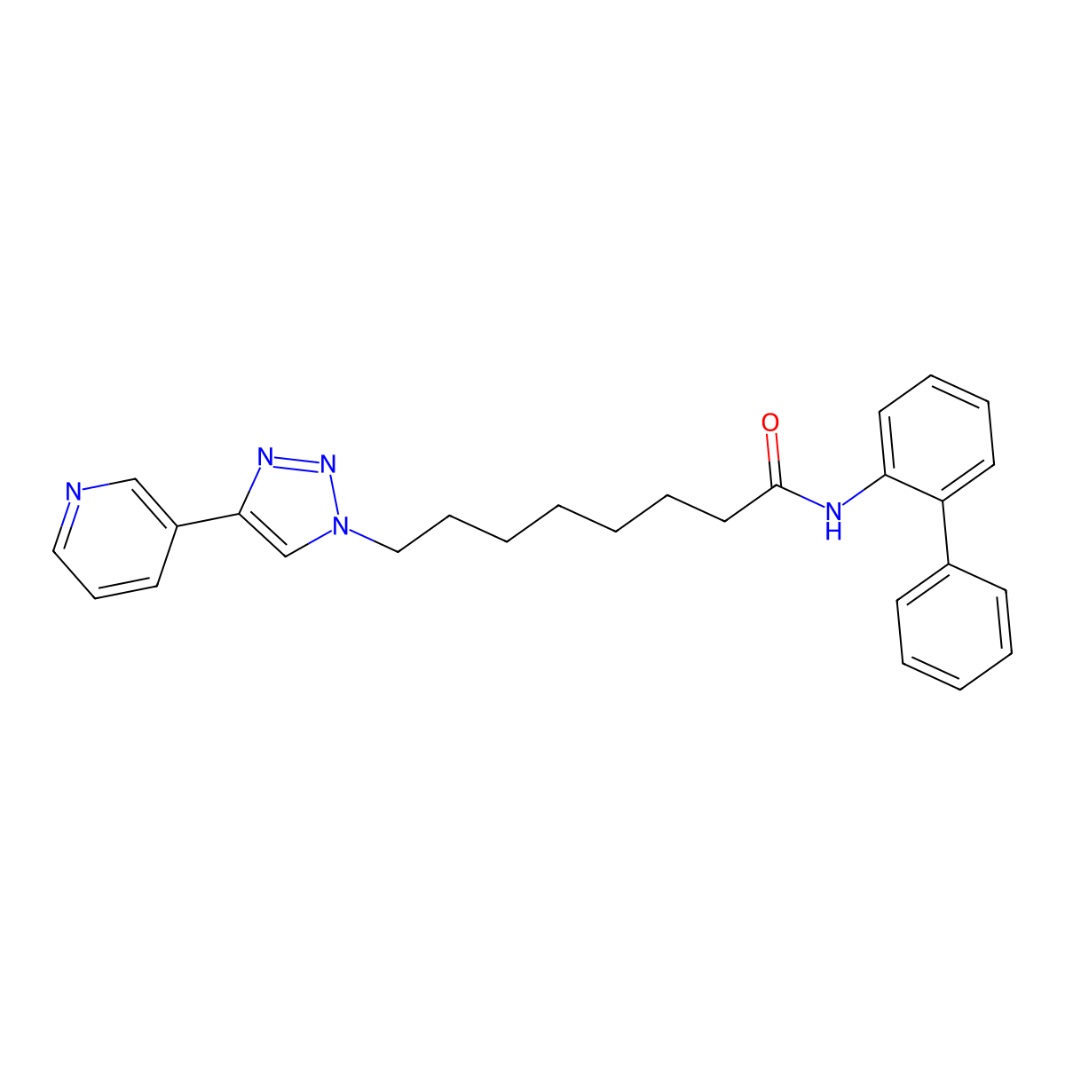 N-(2-phenylphenyl)-8-(4-pyridin-3-yltriazol-1-yl)octanamide molecular structure, CAS 1202580-59-3