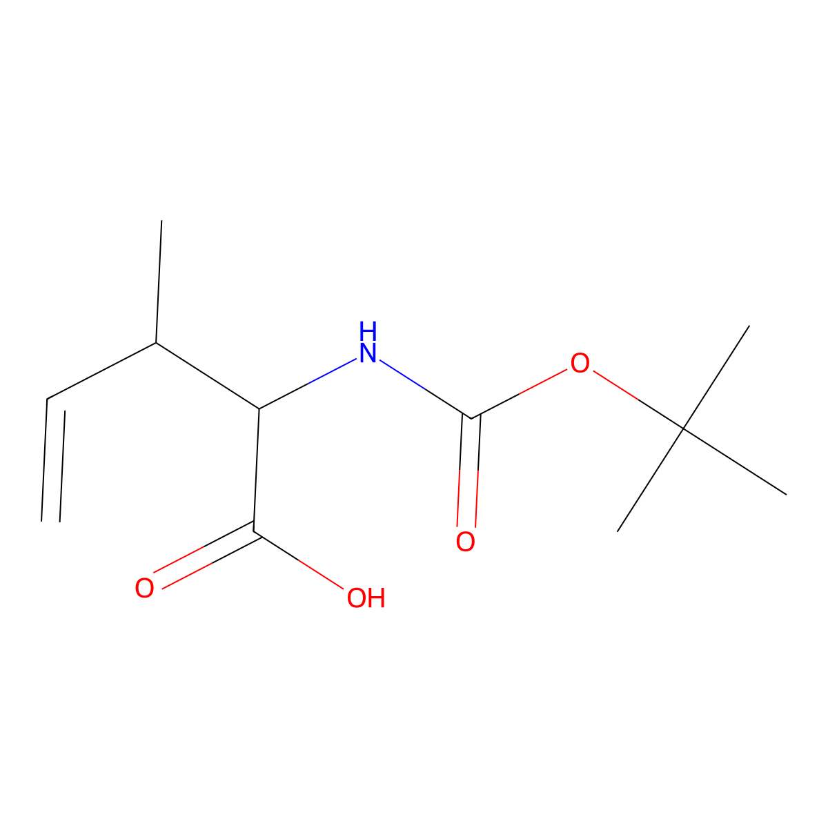 2-{[(Tert-butoxy)carbonyl]amino}-3-methylpent-4-enoic acid molecular structure, CAS 120260-64-2