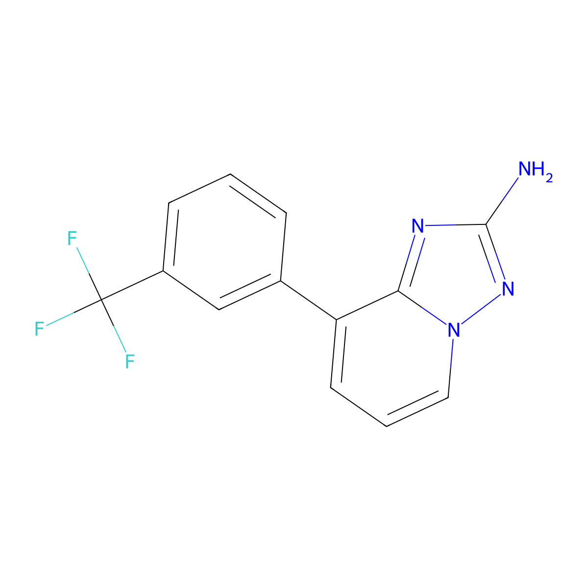 8-(3-Trifluoromethylphenyl)-[1,2,4]triazolo[1,5-a]pyridin-2-ylamine molecular structure, CAS 1202616-57-6