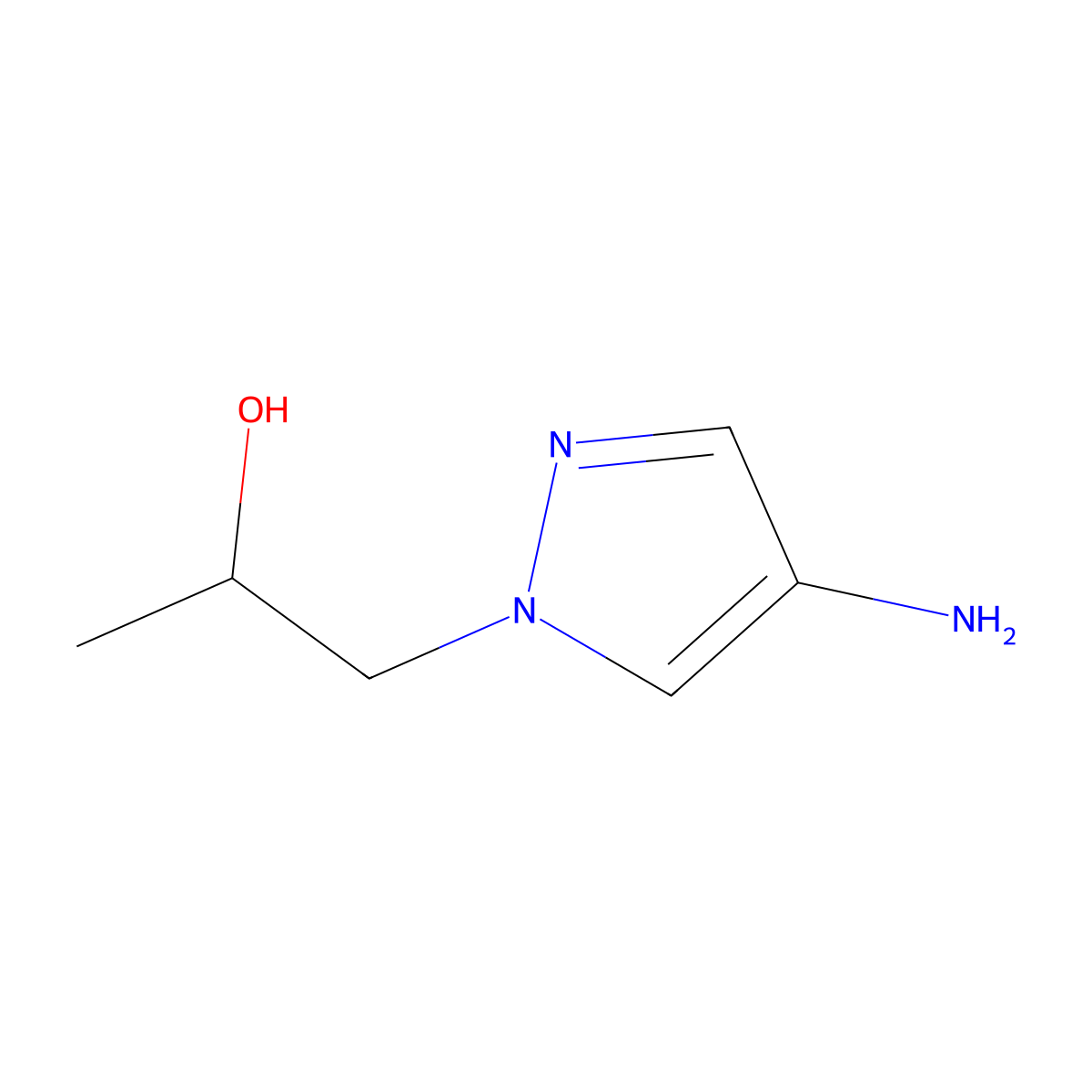 (R)-1-(4-amino-1H-pyrazol-1-yl)propan-2-ol molecular structure, CAS 1202616-66-7